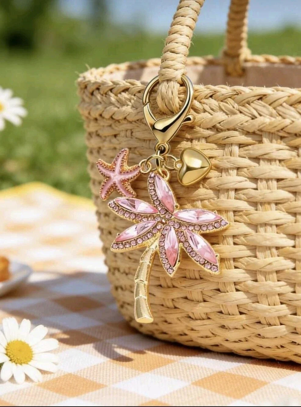Palm Tree Tropical Beach Theme Bag Charm/ Keychain NEW